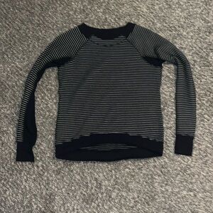 lululemon athletica Black and Gray Striped Sweater